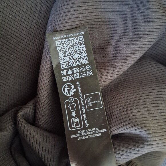 ASOS Design Women's Size 12 Charcoal Gray Ribbed Roll Neck Mini Dress - Picture 8 of 12